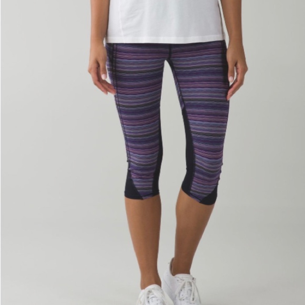 Lululemon Vent It Out Crop Space Dye Twist Ultra Violet Multi / Naval Blue
